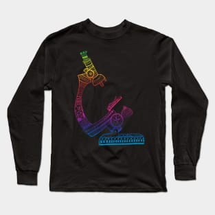 Beautiful Rainbow colourful Microscope mandala Long Sleeve T-Shirt